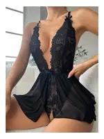 Özel Bölgesi Açık Sırtı Çapraz Askılı Gecelik Bella Notte 15047